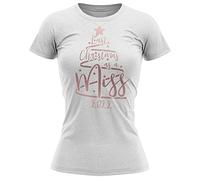 Rose Gold Last Christmas As A Miss T Shirt, Womens Xmas Engagement Shirt, Wedding Announcement Tee, Christmas Honeymoon Gifts for Her, Bride to Be in 2022, S, White