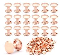 Rose Gold Leather Rivets - 10 mm Double Cap Rivet Rivets Kit for Leather Craft 120 Sets Rivets Leather Decoration Rivet Studs for Purse Bags Handbags