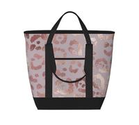 Rose Gold Leopard Pattern,Lunch Bags Large Capacity Insulated Tote Bag For Women Men Work Picnic Travel