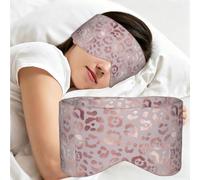Rose Gold Leopard Pattern, Sleep Mask for Home Travel, Full Eye Covers Light Blocking Eye Mask Sleep Eye and Ear Muffs
