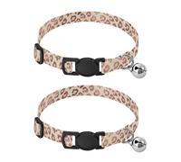 Rose Gold Leopard Spots Beige Easy to Clean Pet Collars 2 Pack Lightweight Small Dog Collar