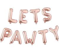 Rose Gold Lets Pawty Foil Balloon, 1m (2 Pack)