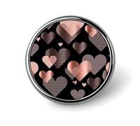 Rose Gold Love Heart Badge,Comfort Light in Weight Round Emblem Cute Funny Decor Brooch Smooth Does Not Fade Badges for Hats Jackets Coat Shirt