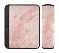 Rose Gold Luxury Marble Texture 2 pcs Belt Alert Covers More Comfort Driving for Backpack funda para cinturón de carro