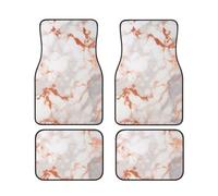 Rose Gold Marble Car Floor Mats Set Of 4,Front Rear Carpets Mats