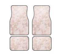 Rose Gold Marble Car Floor Mats Set Of 4,Front Rear Carpets Mats