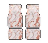 Rose Gold Marble Car Floor Mats Set Of 4,Front Rear Carpets Mats