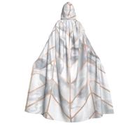 rose gold marble design background Halloween Hooded Cloak for Adults | Full Length Cosplay Cape Costume Fantasy Robe with Oversized Hood for Masquerade Carnival Stage Events