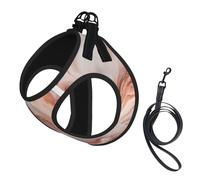 Rose Gold Marble Design Background Print Harness Leash Set For Cat Dog, Reflective Adjustable Escape-Proof Vest Lead With Soft Breathable Mesh, For Small Pets And Kitten Puppy