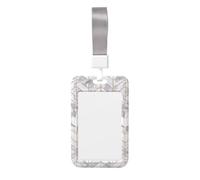 Rose Gold Marble Design Background Printed Card Badge Holder with Neck Strap, Vertical Cards Holder Anti-Scratch and Easy-Scan, for Office, School