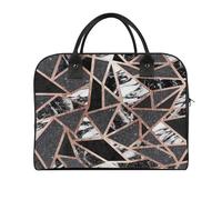 Rose Gold Marble Laptop Tote Bag Casual Travel Handbag Multi Pocket Shoulder Bags for Work Travel