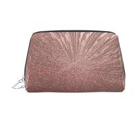 Rose Gold Marble Leather Toiletry Organizer Bag, Travel-Friendly Makeup Pouch for Women