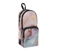 Rose Gold Marble Pencil Case, Big Capacity Pen Bag with Compartment Students Schoolbag Shape Stationery Organizer Pencil Pouch Marker Case for School Office Work