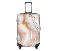Rose Gold Marble Print Decorative Travel Luggage Cover Concealed Zipper Suitcases Anti Scratch Dustproof, White, Medium