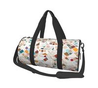 (Rose Gold Marble) Print Round Large Travel Bag - Multi-Compartment Organizer Lightweight for Trips & Sports
