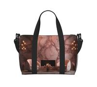 Rose Gold Marble print Travel Bags Large Crossbody Bags Shoulder Bags Carry-on Spacious Bags Gym Bags, Black, One Size