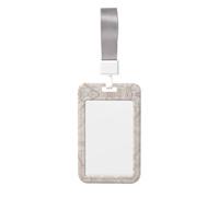 Rose Gold Marble Printed Card Badge Holder with Neck Strap, Vertical Cards Holder Anti-Scratch and Easy-Scan, for Office, School