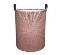 Rose Gold Marble Printing Personalized Circular Dirty Clothes Hamper â€“ Standable Design, Works In Bathroom & Closet