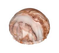 Rose Gold Marble Shower Caps Women Reusable Large Shower Cap Men Quickdry Care Hair Long Short Kids Bath