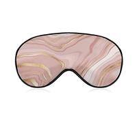 Rose Gold Marble Sleep Mask Abstract Pinkid Art Blindfold for Sleeping Elastic Blackout Eye Mask Cover for Full Night's Sleep Travel and Nap