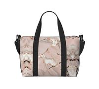 Rose Gold Marble Women Travel Duffel Bag, Large Weekender Carry-On Tote, Gym Workout Bag,Mommy Hospital Bag, Black, One Size