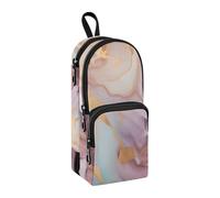 Rose Gold Marble1 Pencil Case, Big Capacity Pen Bag with Compartment Students Schoolbag Shape Stationery Organizer Pencil Pouch Marker Case for School Office Work