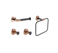 Rose Gold Matte Black Sta Steel Bathroom Hardware Set Towel Holder Toilet Roll Holder Toilet Brush Holder Towel Rack Modern and Stylish Design for Your Bathroom