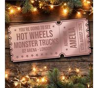 Rose Gold Mirror Acrylic Ticket Any Monster Trucks Show Personalised Any Text Voucher | Custom Surprise Reveal Voucher Ticket | Announcement Greeting Card | Note Card