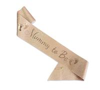 Rose Gold Mummy-to-Be Sash - Baby Shower Sash for Mummy to Be， Elegant Glitter RoseGold Sash for Pregnant Women-Mummy to Be Sash for Gender Reveal