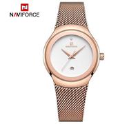 (rose gold) Naviforce Women‘s Quartz Watches Fashion Ladies Stainless Steel Luxury Dresses Wristwatch Clock