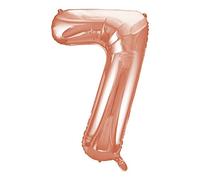 Unique Foil Balloon Number 7 - Rose Gold, Large 86 cm, 1 Piece
