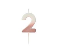 Rose Gold Ombre Number '2' Candle