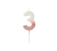 Rose Gold Ombre Number '3' Candle