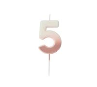 Rose Gold Ombre Number '5' Candle