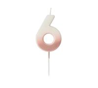 Rose Gold Ombre Number '6' Candle