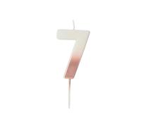 Rose Gold Ombre Number '7' Candle