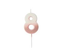 Rose Gold Ombre Number '8' Candle