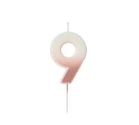 Rose Gold Ombre Number '9' Candle