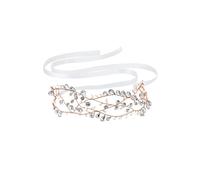 Rose Gold Pearl And Crystal Open Hair Vine - Gift Pouch Jon Richard Rose Gold One Size
