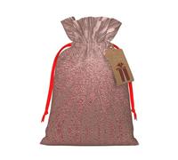 Rose Gold Pink Christmas Drawstring Sack Gift Bag, Lightweight And Cute In Design