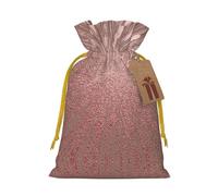 Rose Gold Pink Christmas Drawstring Sack Gift Bag, Lightweight And Cute In Design