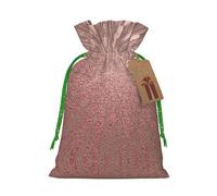 Rose Gold Pink Christmas Drawstring Sack Gift Bag, Lightweight And Cute In Design