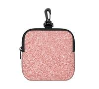 Rose Gold Pink Glitter, Square Zipper Storage Bag, Neoprene Coin Purse, Small Wallets, Change Pouch, Change Purse