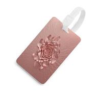 Rose Gold Pink Luggage Tag for Suitcases Personalized Baggage Tag with Information Card Durable Bag Tags Retro Travel Stamp Luggage Tags for Women Men Travel Bag Label, White-style, One Size