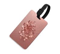 Rose Gold Pink Luggage Tag for Suitcases Personalized Baggage Tag with Information Card Durable Bag Tags Retro Travel Stamp Luggage Tags for Women Men Travel Bag Label, Black-style, One Size