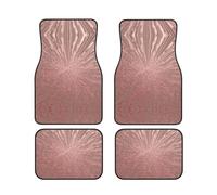 Rose Gold Pink Print Car Foot Mat Set Of 4 Pieces Neoprene Rubber Mats For Enhanced Car Floor Protection