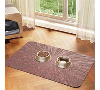Rose Gold Pink print Cats Pet Bowl Placemat Pet Feeding Mats for Dogs, Non-Slip PU Leather Tablecloth for Pets