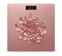 Rose Gold Pink Scale for Body Weight Safe Rounded Corners Tempered Glass Digital Bathroom Scale LED Display 400lb Capacity Weight Scales with High Precision Sensors