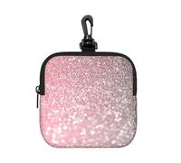 Rose Gold Pink Sparkle, Square Zipper Storage Bag, Neoprene Coin Purse, Small Wallets, Change Pouch, Change Purse