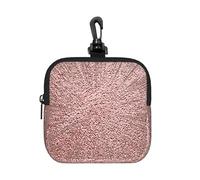 Rose Gold Pink, Square Zipper Storage Bag, Neoprene Coin Purse, Small Wallets, Change Pouch, Change Purse